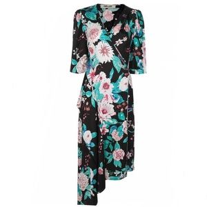 DVF Audrina Floral Asymmetric Hem Dress